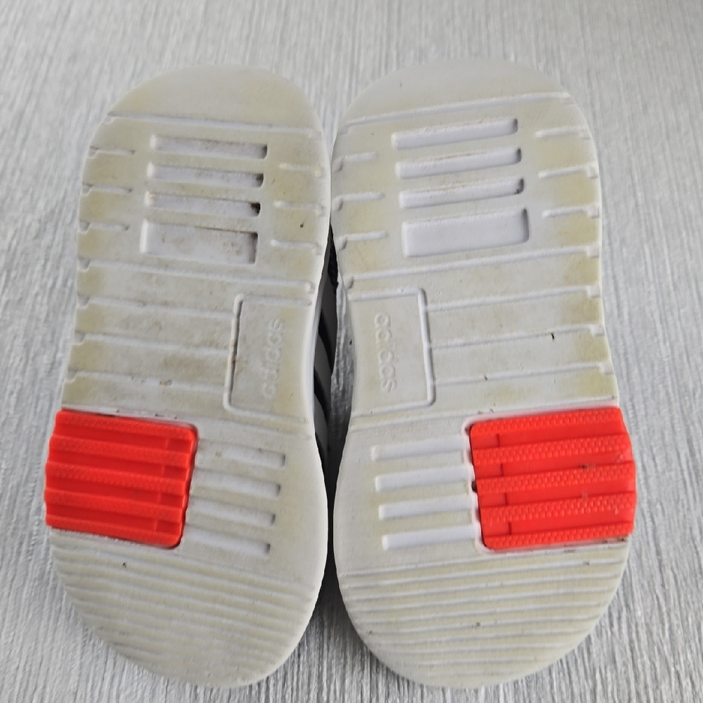 Kids Adidas Black White 3 Stripe‎ Mesh Sneakers Size 5K - Picture 10 of 15